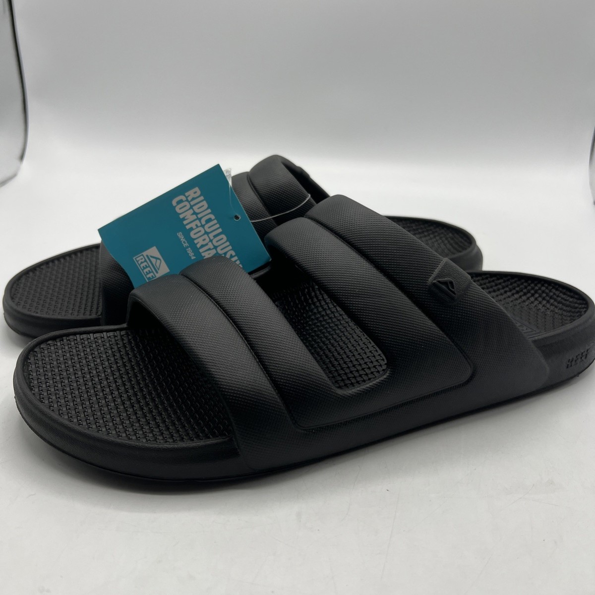 Reef Oasis Two-Bar Men\'s Size 11 Slides SlipOn Sandals Black NWT Free Shipping Reef Oasis Two-Bar Slide Waterproof Sandals - NWT Mens 11  main image 4