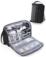 Electronics Organizer Travel Case, Tech Bag Charger Pouch, Black