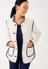 NWT Lilly Pulitzer Georgine Quilted Jacket Coconut Butterfly Pattern, Size  