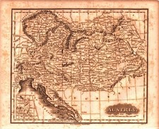 Austria Malte-Brun Map 1828 Original Engraved Antique Walker Geography