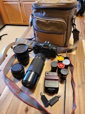 Canon T-70 35mm SLR Film Camera - 35-70mm F2.5-3.5, 50mm F/1.8, 75-205mm Macro 1