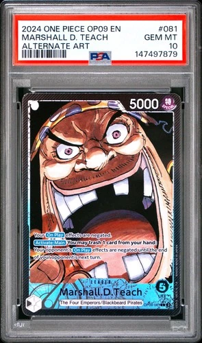 2024 ONE PIECE EMPERORS IN THE NEW WORLD ALT ART #081 MARSHALL D. TEACH PSA 10