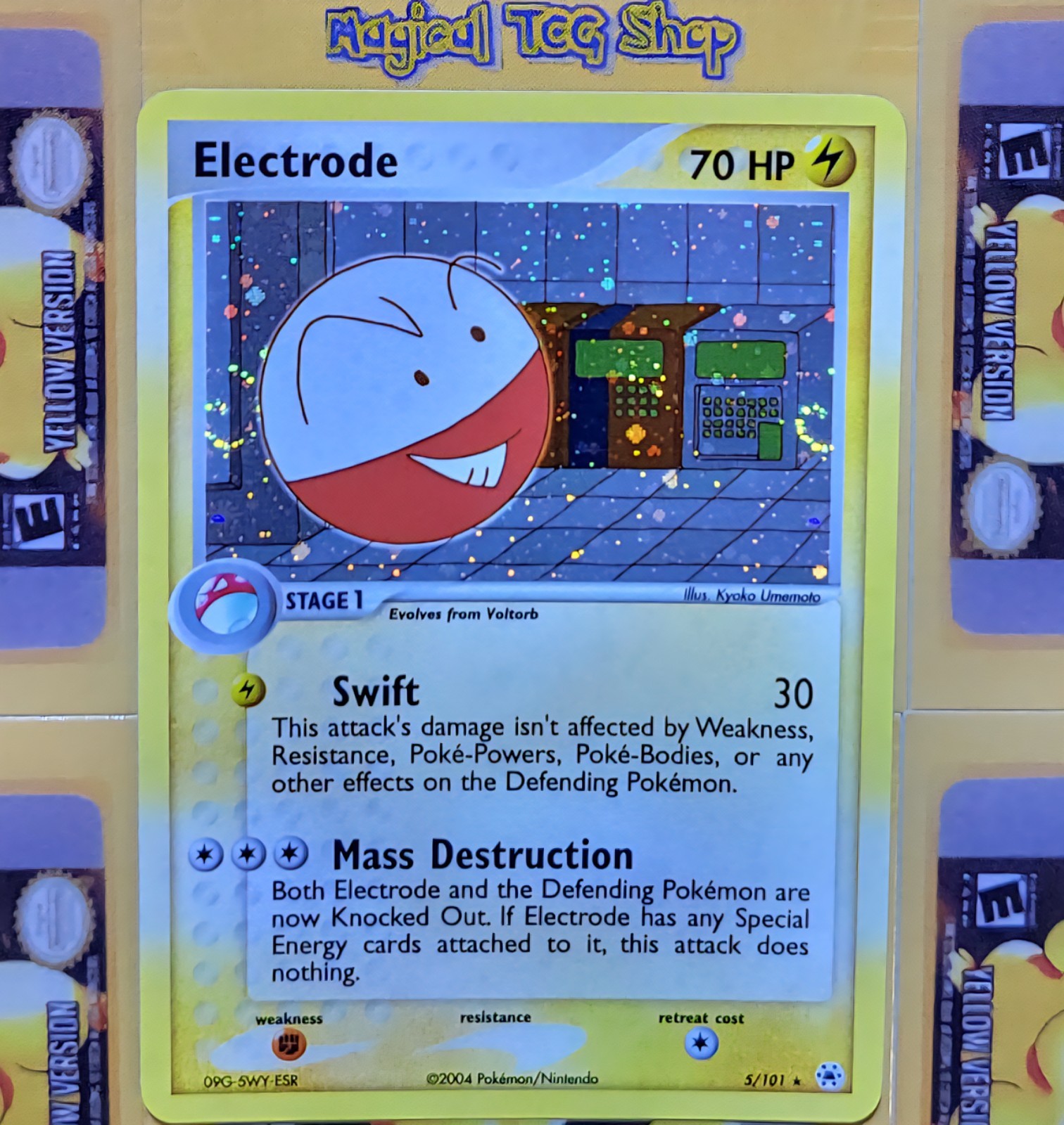 Pokemon Electrode EX Hidden Legends Holo Rare 5/101 Double Holo Swirl NM
