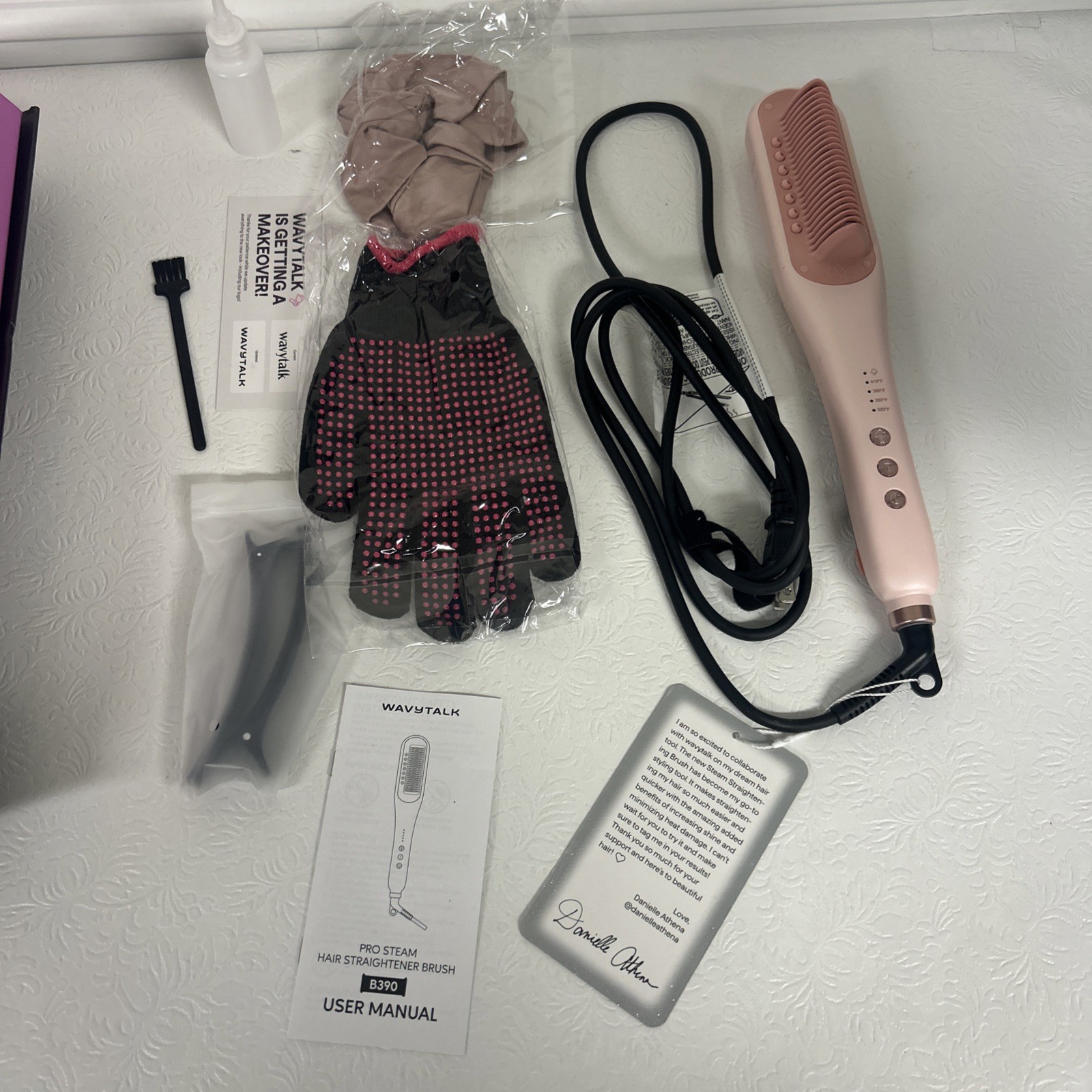 Wavytalk Pro Steam Hair Straightener Brush, Steamline Pro 3 in 1 Pink