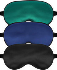 Silk Satin Sleep Mask 3D Blackout Eyelash Friendly Adjustable Travel Men Women