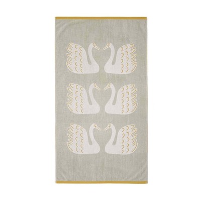 Scion Swim Swam Schwan Badetuch Handtuch Kieselgrau 90x150cm 100% Baumwolle Neu!