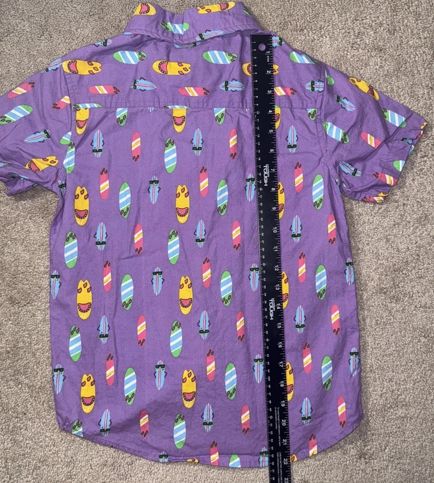 Lot Of 2 - Boys Button-Up Shirt - Fun Colors. Summer. Bright.  Size 8 - Image 4 of 4