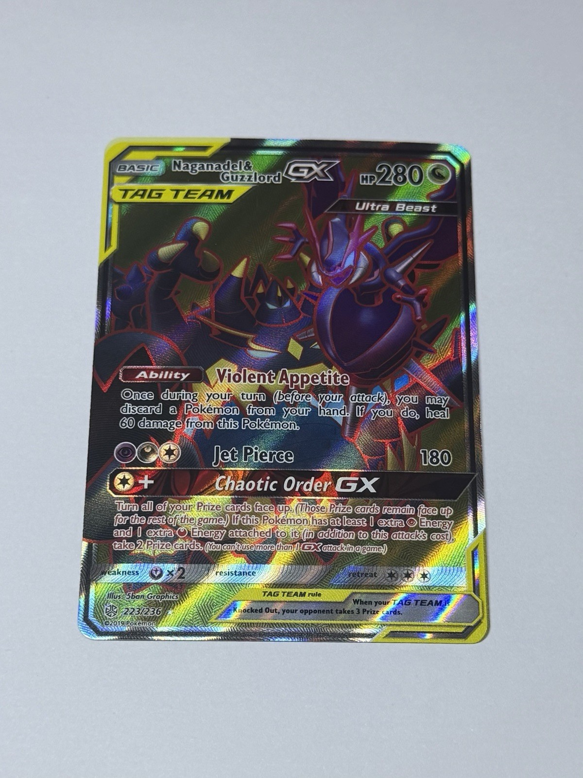 Pokemon Card TCG Cosmic Eclipse Naganadel & Guzzlord GX 223/236 Ultra Rare NM/M