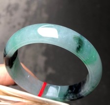 Certified Natural Grade AAA Ice Green Burmese Jade jadeite bracelet bangle 58MM