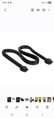 PCIe 5.0 Cable 16AWG ATX 3.0 12VHPWR 600W 16Pin (12+4) Male to Male GPU Cable