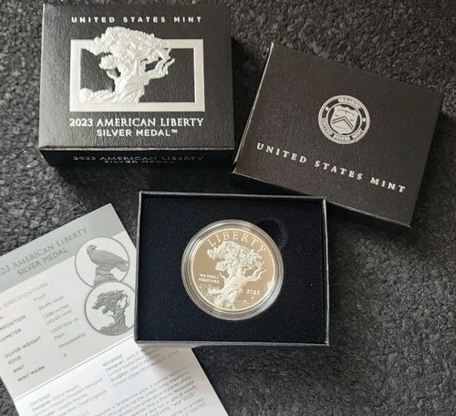 2023 American Liberty Series Proof 1 Oz Silver Medal  In US Mint OGP 75K Mintage