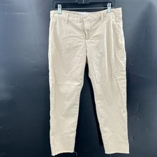 Frank  Eileen wicklow khaki pants ankle chino preppy raw hem cream 8 READ ALTER