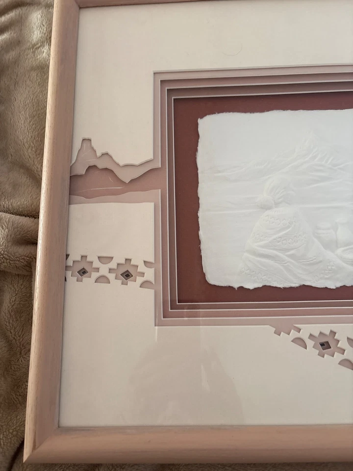 JOHN RUNNING - “Distant Mesa” - 1992 - Obra de arte enmarcada en 3D 20” X 17” - ¡RARA! Foto 3 de 4