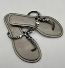 Womens Lane Bryant Sandals Rhinestone Metallic gemstone Flip Flops 9W — photo 3