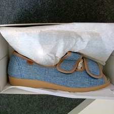 Sandpiper Ladies Dora Ultra Wide Open Toe Canvas Sandal Size UK 8E, Swollen Feet