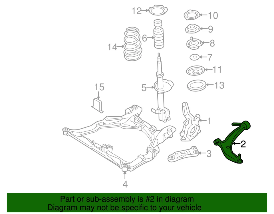 Genuíno Nissan 2004-2008 Nissan Maxima - Braço de controle inferior 54500-7Y00A - Imagem 3 de 3