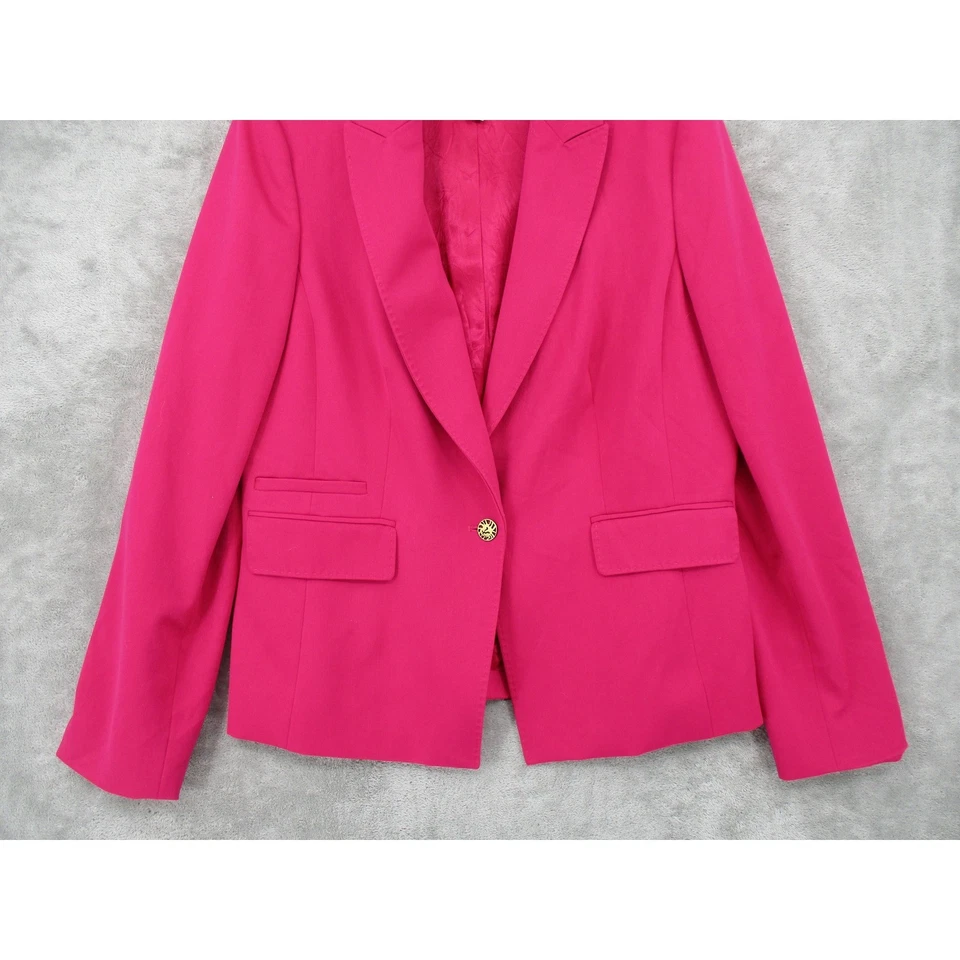 Blazer Anne Klein Mujer 10 Botones Logo Dorado Oficina Carrera Femenino Rosa Foto 4 de 4