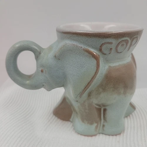 1978 Frankoma GOP Vintage Political Elephant Mug Cup D215 8G8 Pottery