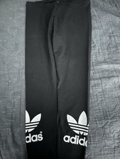 Adidas Originals Women s Black Trefoil Logo Leggings Size Large