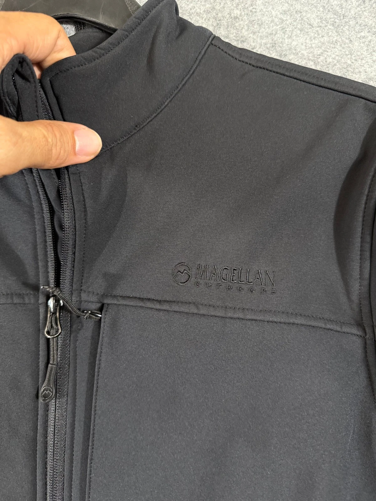 Magellan Softshell Jacket Mens M Black Fleece Lined Classic Fit Full Zip Stretch image 5