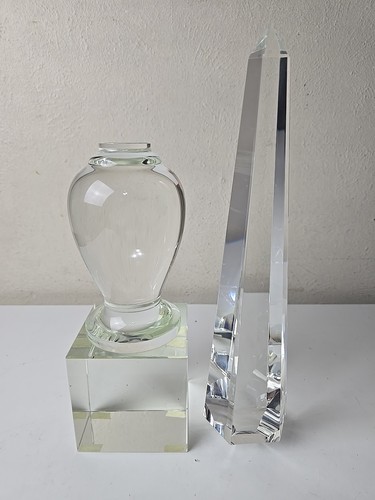 John-Richard Collection 24" x 4" x 4" Lead Crystal Tall Two-Piece Clear Obelisk - Picture 2 of 5