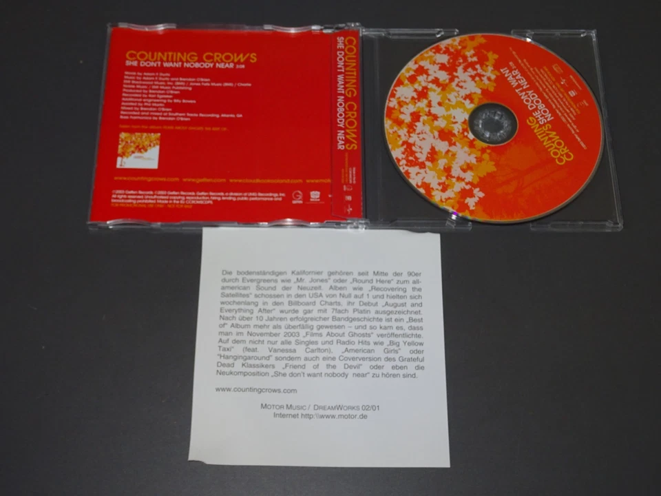 COUNTING CROWS - SHE DON'T WANT NOBODY NEAR / PROMO-MAXI-CD 2003 & PROMO-SHEET - Bild 2 von 2