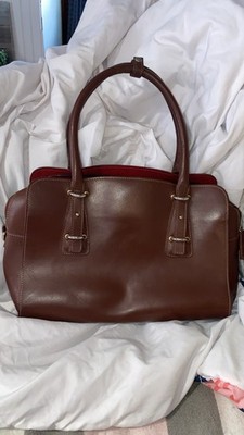 Alberta Di Canio Womans Large Italian Leather Handbag Shoulder Bag Brown Italy