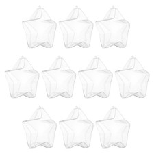 10 Pcs Clear Fillable Star Ornament 4.7" Plastic Balls Transparent Star Decor