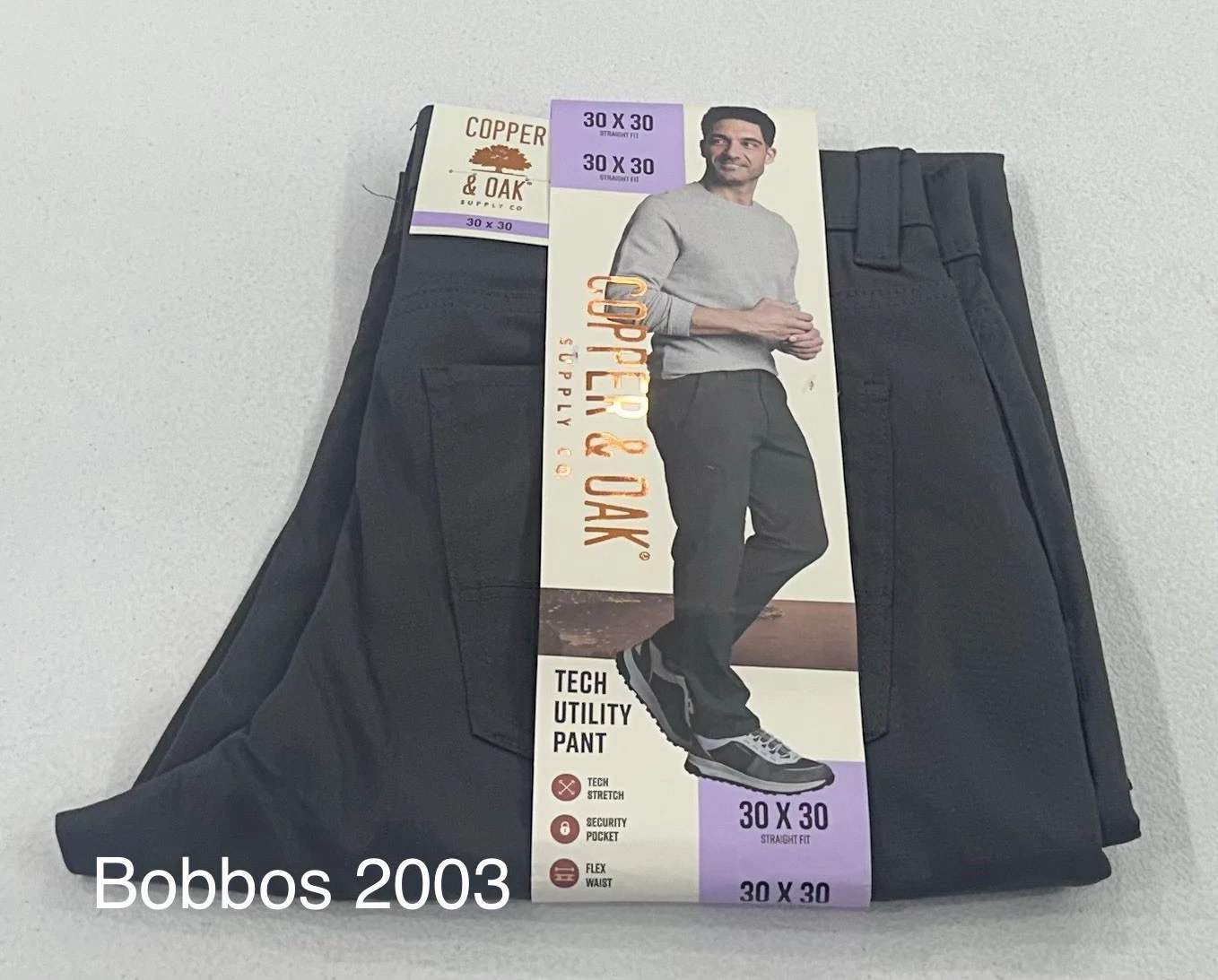 Copper & Oak Men's Tech Utility Pants, Gray, Size 30X30