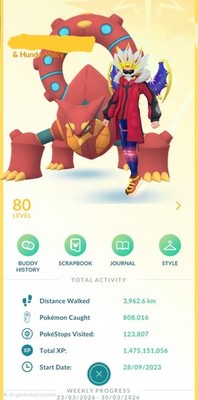 Pokémon ACC GO Level 80 Over 4000 Shiny 500 Million Stardust 70000 Pokecoin