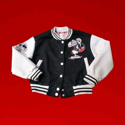SZ 5/6 Peanuts Snoopy Bomber Letterman's Jacket Girl's Justice