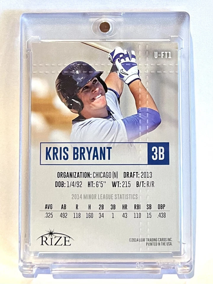 2014 Leaf Rize 20/25 Kris Bryant Rookie - Image 2 of 2
