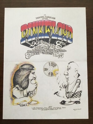 1972 PINK FLOYD HANDBILL FOR AUSTIN S MUNICIPLE AUDITORIUM, TEXAS *Reproduction*