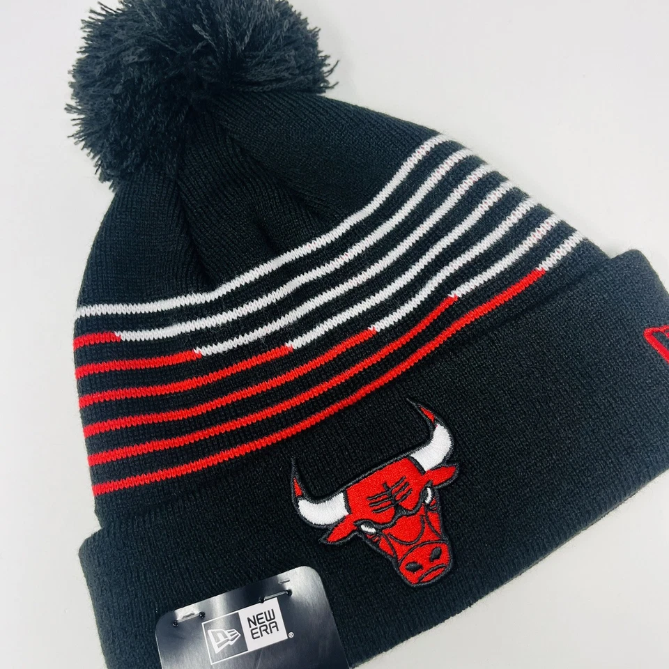 NUEVA ERA Chicago Bulls Logo Pom Puño Gorro Tobogán Tejido Zig Zag Sombrero Gorra Nuevo con Etiquetas Foto 4 de 4