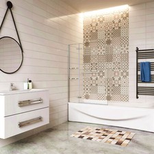 AICA PARETE VASCA SOPRAVASCA 2 ANTE A BATTENTE CON 2 RIPIANI VETRO 5 MM