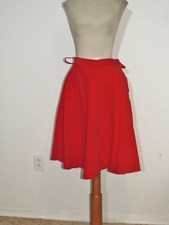 1960's Red Velveteen Flared Skirt w- 27