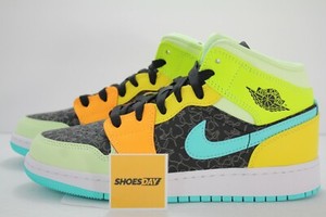 air jordan 1 black and yellow grade school