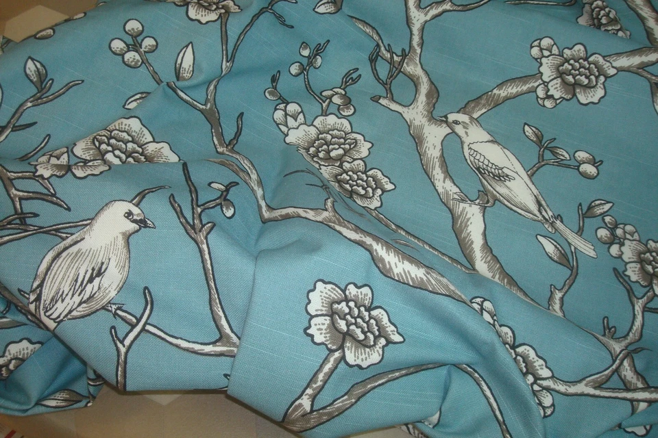 Новый One Pr 2 шт. Шторы с Заказной Подкладкой Туалет ПТИЦЫ Щепотка Складка Делфтский Синий 90" lg - Изображение 3 из 4