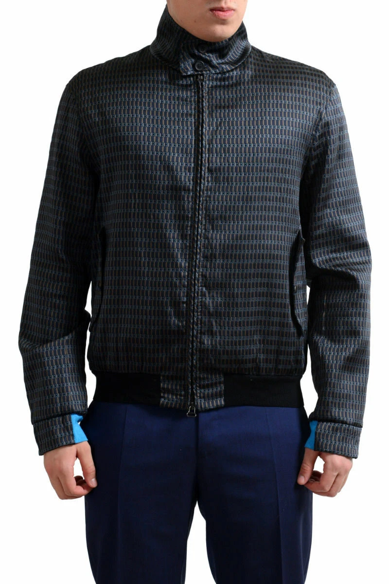 Lanvin — Lanvin Men's Multi-Color Silk Full Zip Bomber Jacket US S M