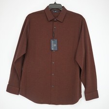 Hart Schaffner Marx Men's Long Sleeve Shirt L Red Black 100 Cotton NWT 98.50