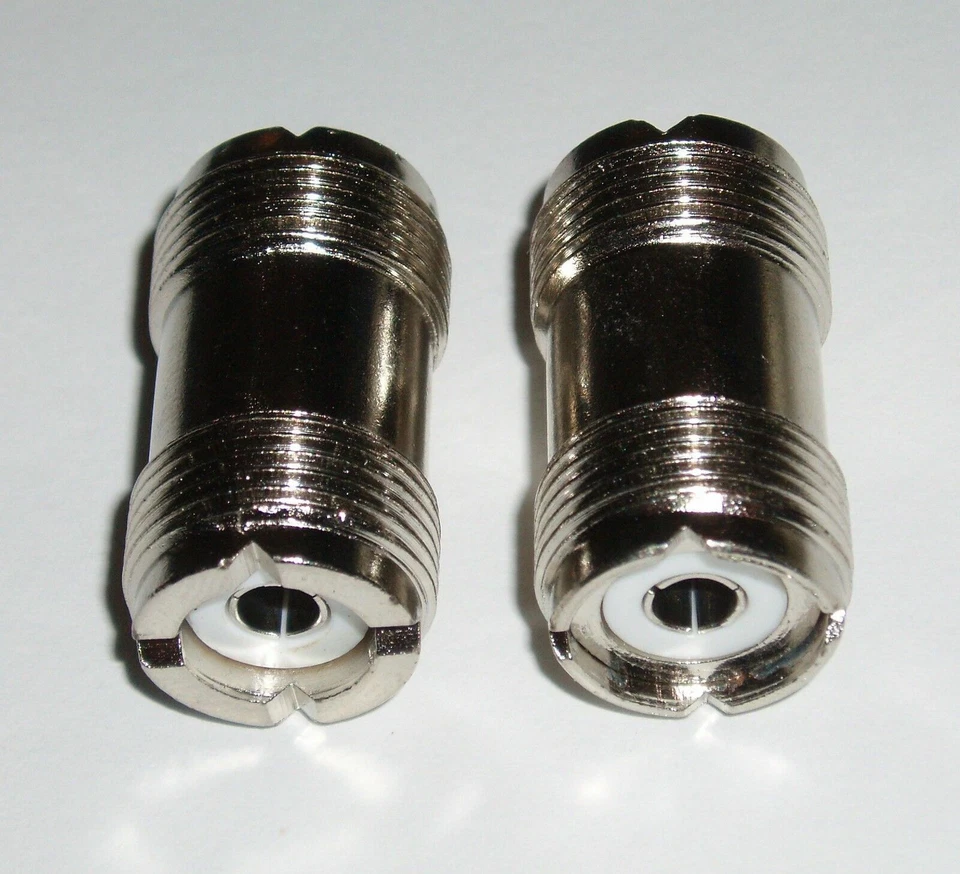 UHF SO-239 Female to Female Coupler RF Adapter Barrel Connector for PL-259 Plugs - Image 2 of 4