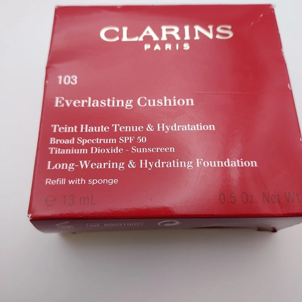 LOT OF 2 Clarins Everlasting Cushion Foundation Refill 103 IVORY SPF 50 Sealed  - Image 3 of 4