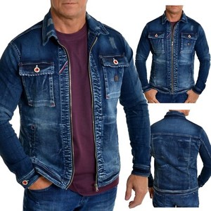 mens denim fringe jacket
