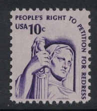 Scott 1592, Shiny Gum- Contemplation of Justice- Americana Series- MNH 10c 1977