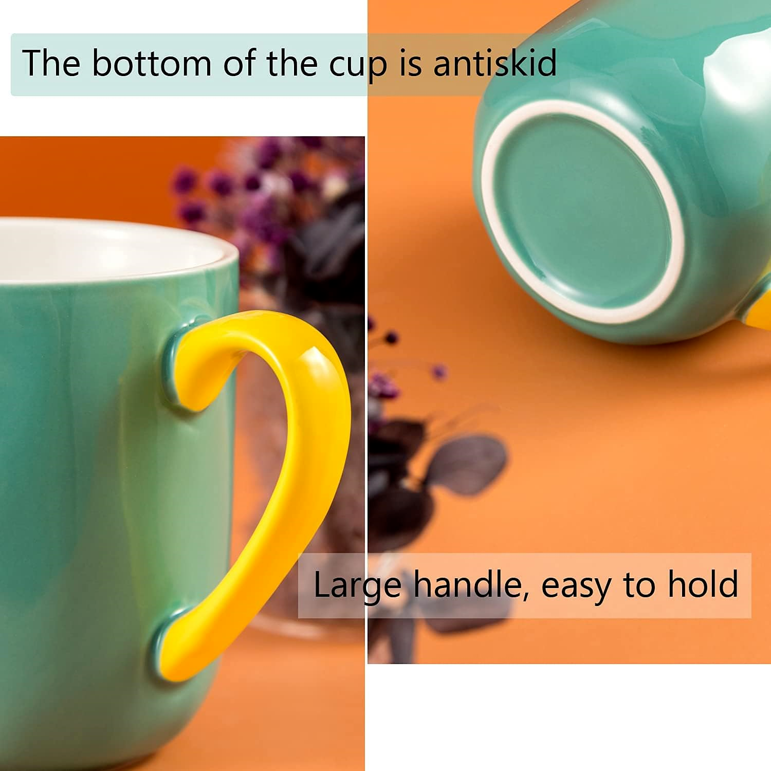 N+B Porcelain Coffee Mug Set 450 ml/15.2 oz for Cappuccino, Latte