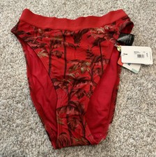 NEW Ted Baker London Frayiia Womens Printed Bikini Bottom Red Size 1 NWT 70