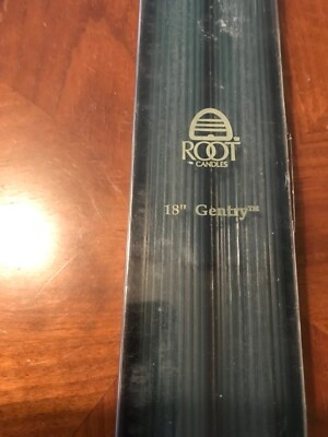 Pair Vintage ''GENTRY' Root Candles  1 1/4 X 18''  USA Dark Green ribbed