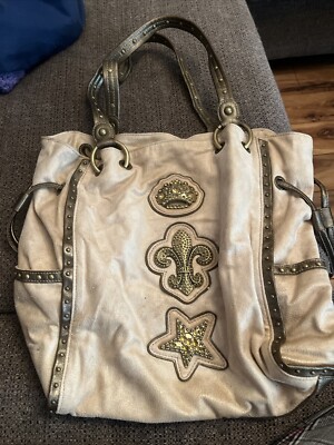 Vintage Kathy Van Zeeland Purse Beige  Y2K