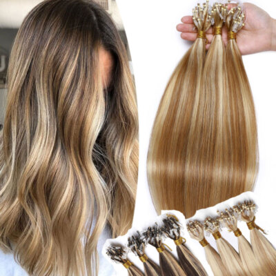Balayage Microring Loop 100% Echthaar Extensions Micro Ring I Tip 300 Strähnen U