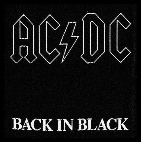 AC/DC BACK IN BLACK WOVEN SEW ON PATCH OFFICIALLY LICENSED - Imagen 2 de 9